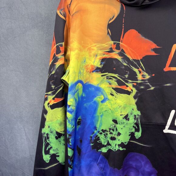 Tie-dye Love is Love Hoodie Men's Small Colorful Smoke San Francisco Pride Faith - Picture 4 of 9